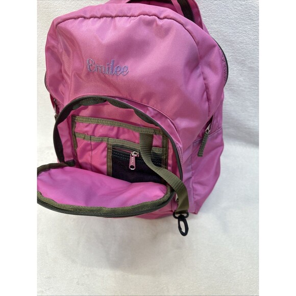 L.L.Bean Kids Backpack Small Pink Reflective Multi Pocket 15”x11” Bag *Emilee - Picture 3 of 8